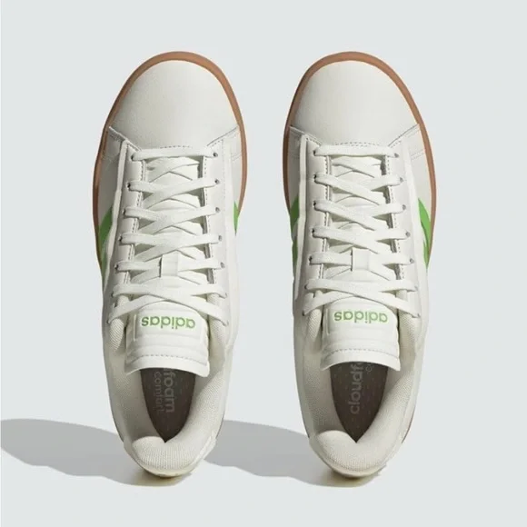 Adidas Womens Grand Court Alpha Lace Up Sneakers Casual Off White Green Size 8.5 - Picture 4 of 16
